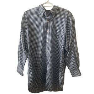 Men’s Peter Millar Blue Check‎ Long Sleeve Button Down Shirt Size L